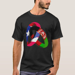 Puerto Rico Flag Afghanistan Große Ring Ehe W T-Shirt