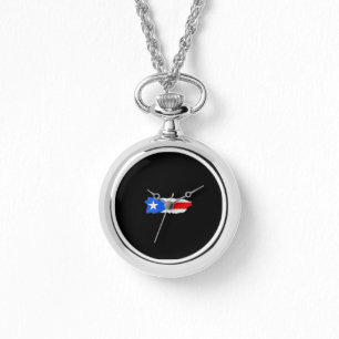 Puerto Rico flag and map Armbanduhr