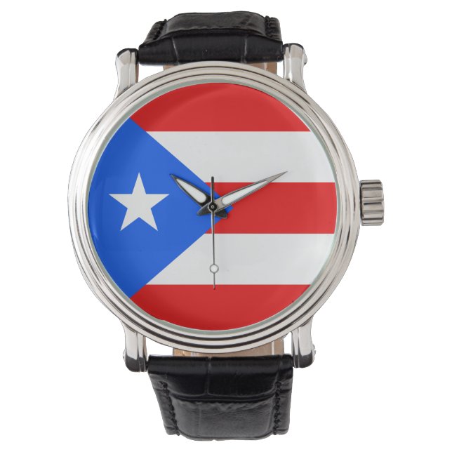 Puerto Rico Flag Armbanduhr (Vorderseite)