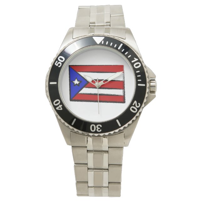 Puerto Rico Flag Armbanduhr (Vorderseite)