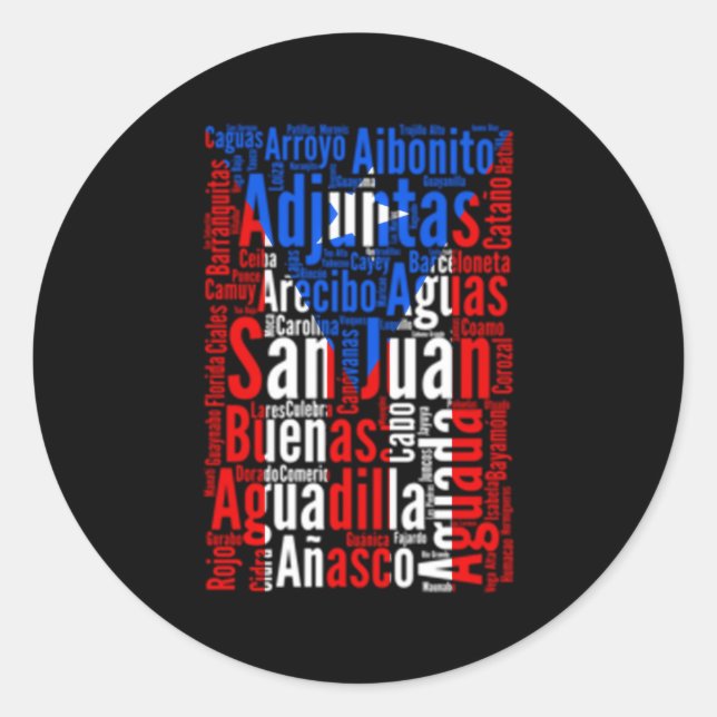 Puerto Rico Flag Boricua Runder Aufkleber (Vorderseite)