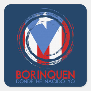 Puerto Rico Flag Borinquen Quadratischer Aufkleber