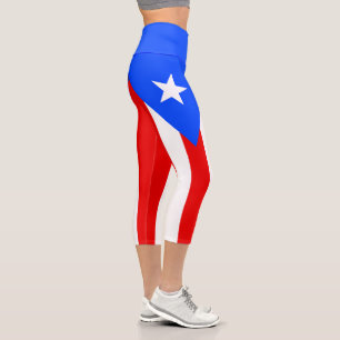 Puerto Rico Flag Capri Leggings