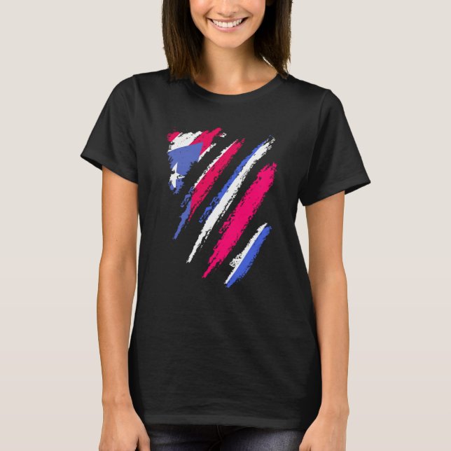 Puerto Rico Flag Costa Rica Grown Patriot Country  T-Shirt (Vorderseite)
