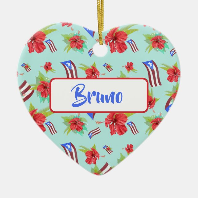 Puerto Rico Flag de Maga Keramik Ornament (Vorne)