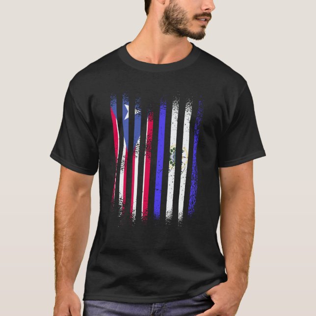 Puerto Rico Flag El Salvador Grown Country Flags S T-Shirt (Vorderseite)