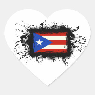 Puerto Rico Flag Herz-Aufkleber