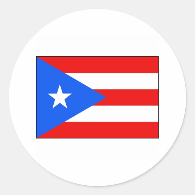 Puerto Rico FLAG International Runder Aufkleber (Vorderseite)
