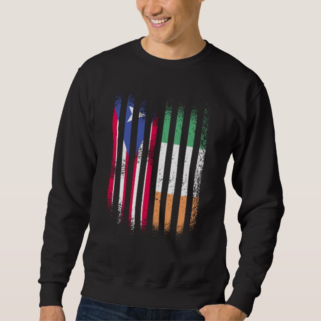 Puerto Rico Flag Ireland Grown Country Flags Strip Sweatshirt (Vorderseite)