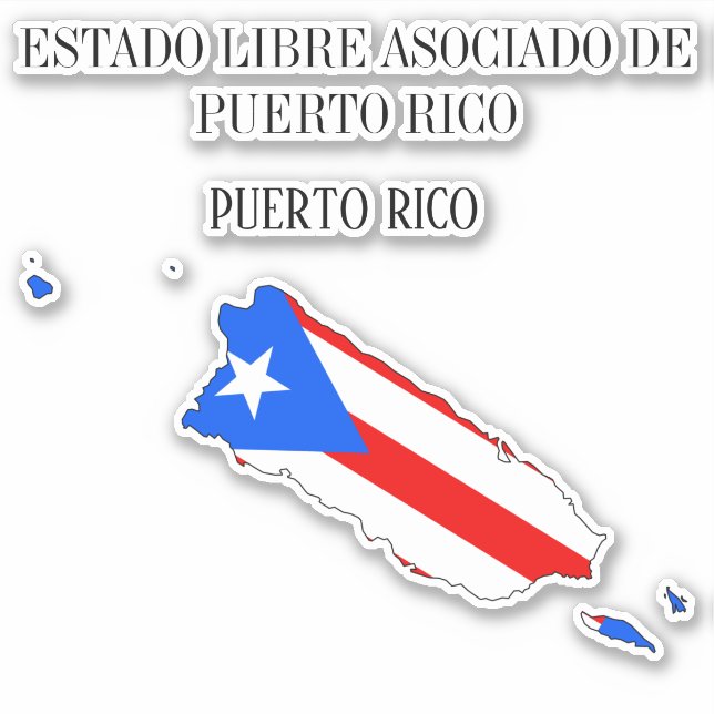 Puerto Rico Flag Karte Kontur Aufkleber (Vorderseite)