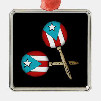 Puerto Rico Flag Maracas Ornament Aus Metall