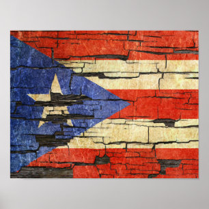 Puerto-Rico Flag Paint Effect Poster