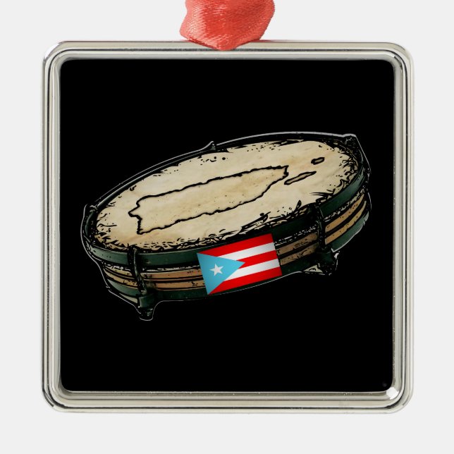 Puerto Rico Flag Pandera Ornament Aus Metall (Vorne)