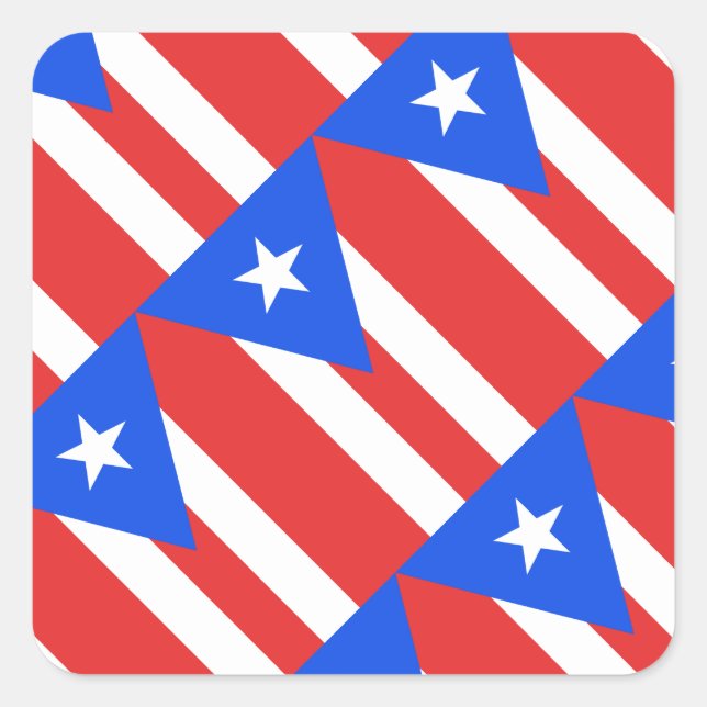 Puerto Rico Flag Quadratischer Aufkleber (Vorderseite)