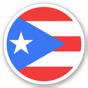 Puerto Rico Flag Round Aufkleber