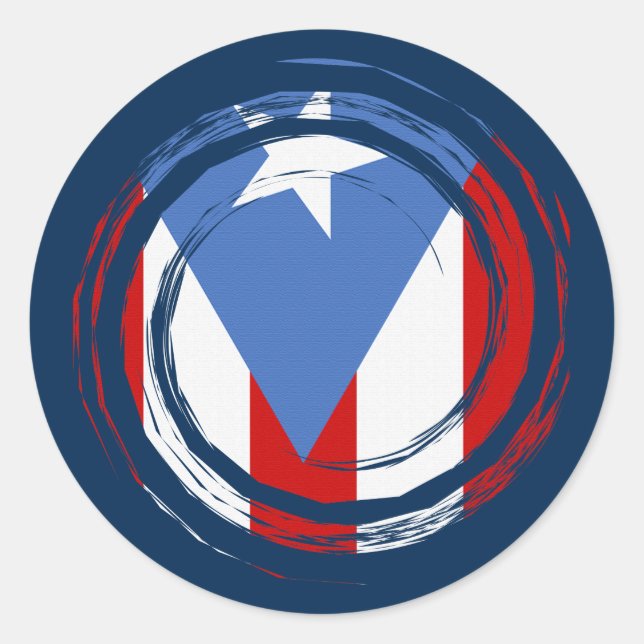 Puerto Rico Flag Runder Aufkleber (Vorderseite)