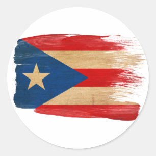 Puerto Rico Flag Runder Aufkleber