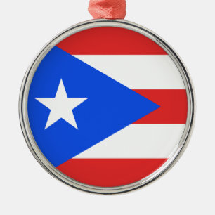 Puerto Rico Flag Silbernes Ornament