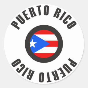 Puerto Rico Flag Simple Runder Aufkleber