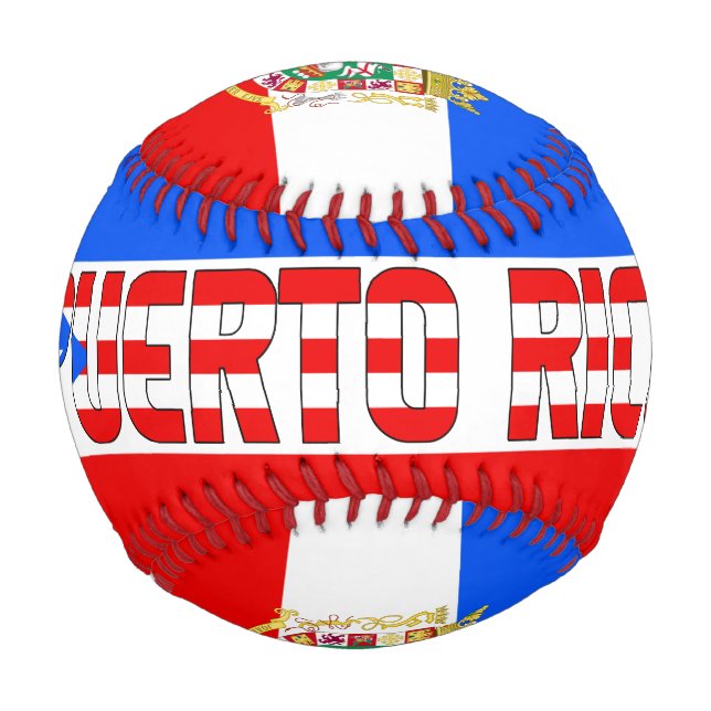 Puerto Rico Flag und Coat of Arms Patriotic Baseball (Vorderseite)