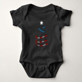 Puerto Rico Flag Xmas Lights I Navidad Boricua Baby Strampler