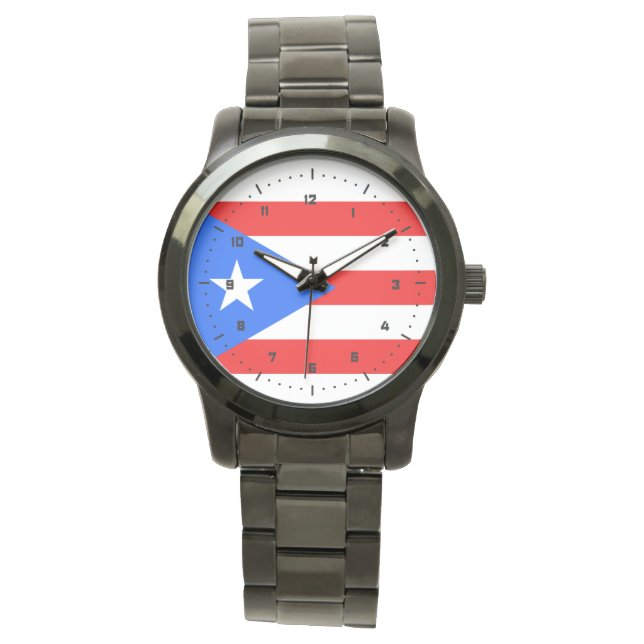 Puerto-Rico-Flagge Armbanduhr (Vorderseite)