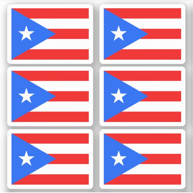 Puerto-Rico-Flagge Aufkleber (Vorderseite)