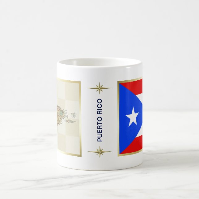 Puerto Rico Flagge + Karte Tasse (Mittel)