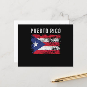 Puerto Rico-Flagge mit Distressed-Effekt Postkarte