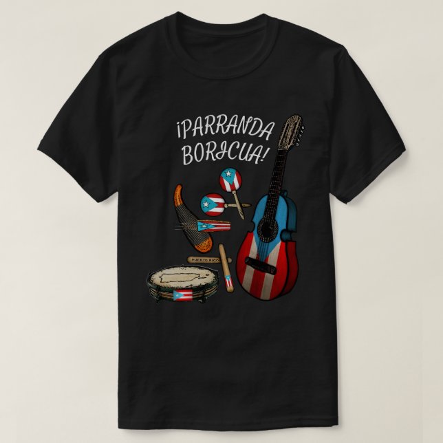 Puerto-Rico-Flagge Parranda Boricua T-Shirt (Design vorne)
