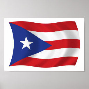 Puerto Rico Flagge Poster Druck