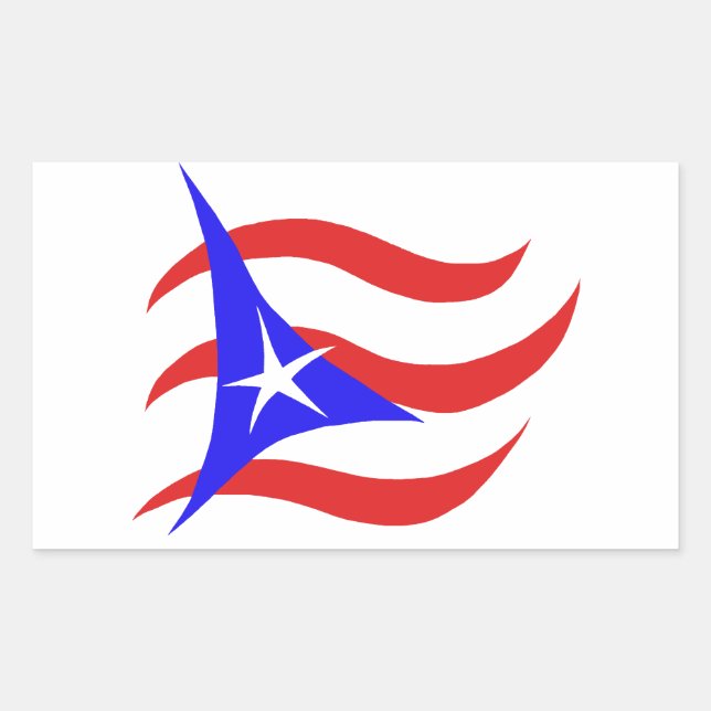 Puerto-Rico-Flagge Rechteckiger Aufkleber (Vorderseite)