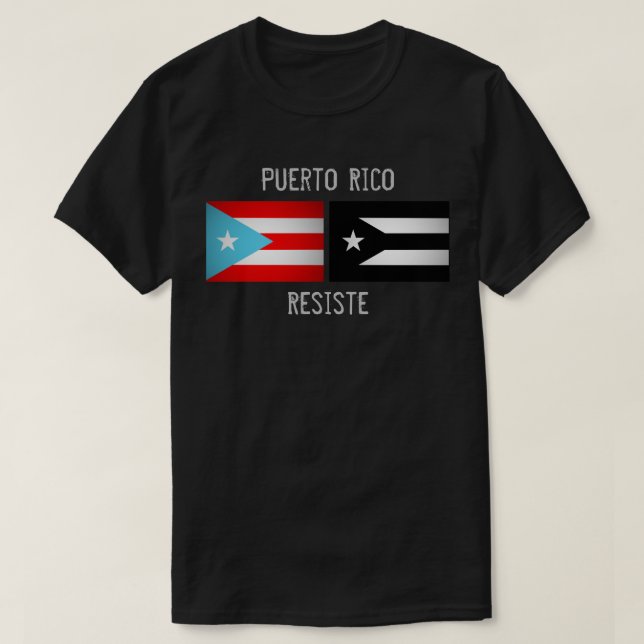 Puerto-Rico-Flagge und Widerstandsflagge T-Shirt (Design vorne)