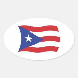 Puerto Rico Flaggen-Aufkleber Ovaler Aufkleber