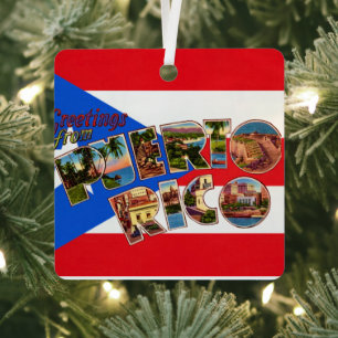 Puerto Rico-Flaggen-Schmuck Ornament Aus Metall