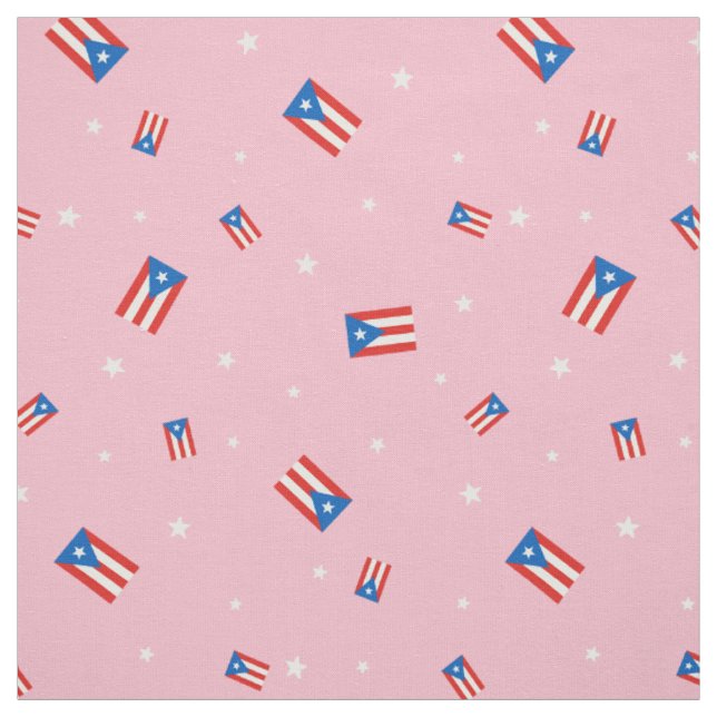 Puerto-Rico-Flaggen und Sterne Rosa Stoff (Muster)