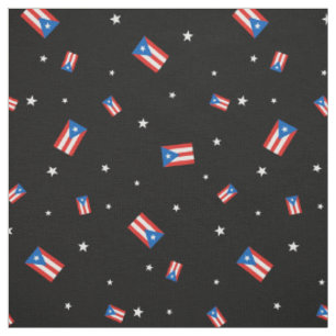 Puerto-Rico-Flaggen und Sterne Schwarz Stoff