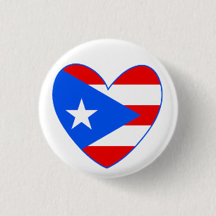 Puerto-Rico-Flaggenherz Button