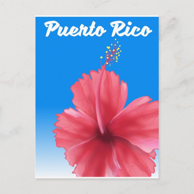 Puerto Rico Flor de maga Reiseplakat Postkarte (Vorderseite)