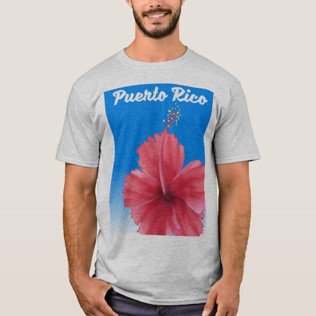Puerto Rico Flor de maga Reiseplakat T-Shirt (Vorderseite)