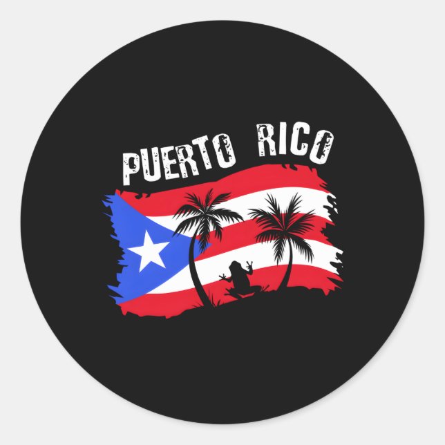 Puerto Rico Frog Puerto Rico Runder Aufkleber (Vorderseite)