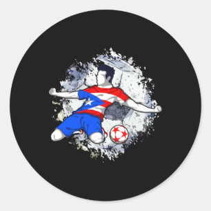 Puerto Rico Fußball Puerto-ricanische Flagge Stolz Runder Aufkleber