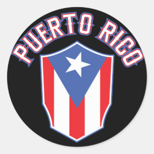 Puerto Rico groß und mutig Runder Aufkleber