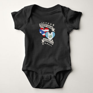 Puerto Rico Guatemala Herzfahnen Puerto Rico Gu Baby Strampler