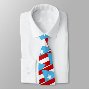 Puerto Rico Hellblaues Flaggenmuster Krawatte