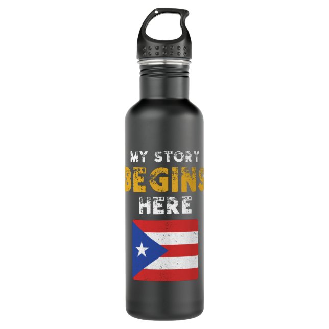 Puerto Rico Herkunft Edelstahlflasche (Vorderseite)