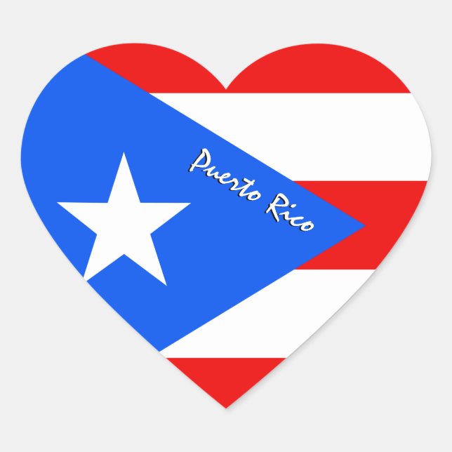 Puerto Rico Herz, Patriotische Puerto-Rico-Flagge Herz-Aufkleber (Vorderseite)