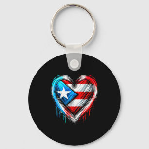 Puerto Rico Herz puerto-ricanische Flagge Schlüsselanhänger