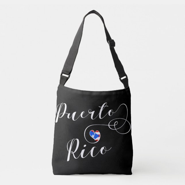 Puerto Rico Herz, Puerto Rico Design Tragetaschen Mit Langen Trägern (Vorderseite)