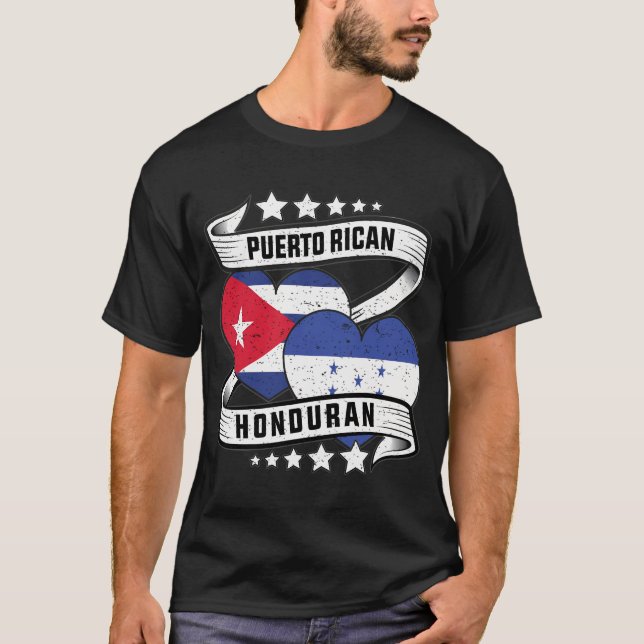 Puerto Rico Honduran Half Honduran Half Puerto Ri T-Shirt (Vorderseite)
